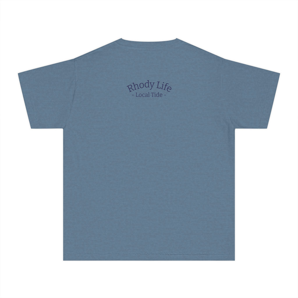 Youth Tee — Back to School Fish Tee — "Rhody Life" Coastal Graphic T-Shirt