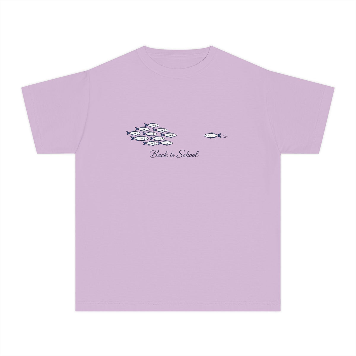 Youth Tee — Back to School Fish Tee — "Rhody Life" Coastal Graphic T-Shirt
