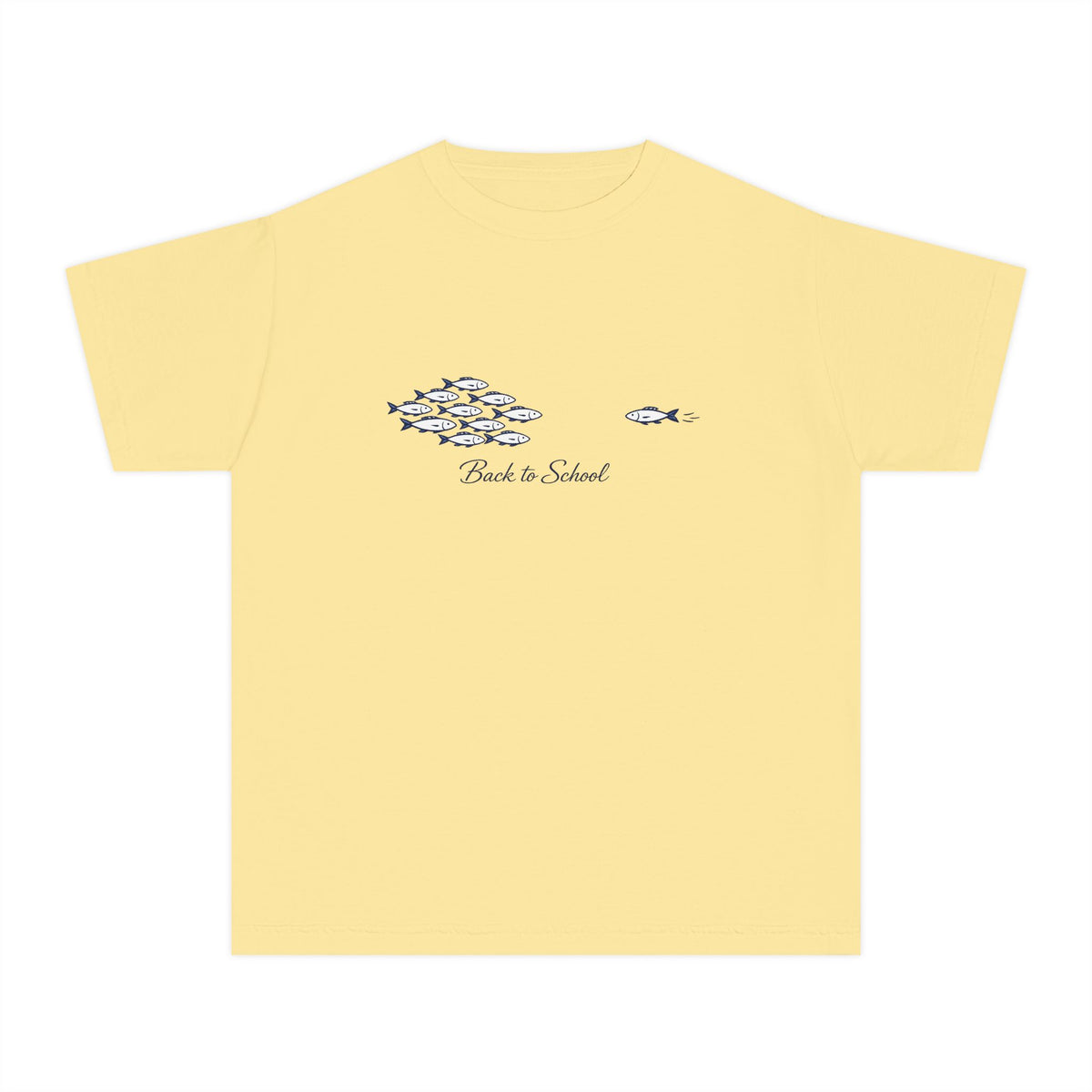 Youth Tee — Back to School Fish Tee — "Rhody Life" Coastal Graphic T-Shirt