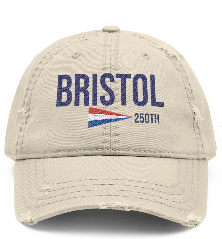 Bristol 250th pennant Dad Hat | Distressed embroidered cap