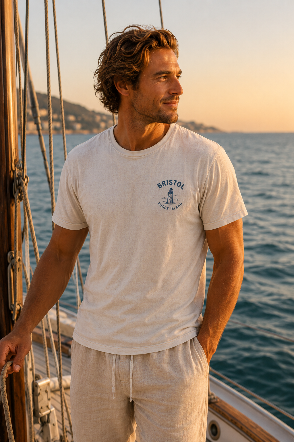 Bristol Beach Club Lighthouse Graphic T-Shirt