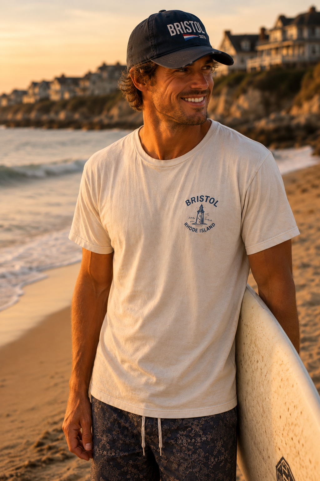 Bristol Beach Club Lighthouse Graphic T-Shirt