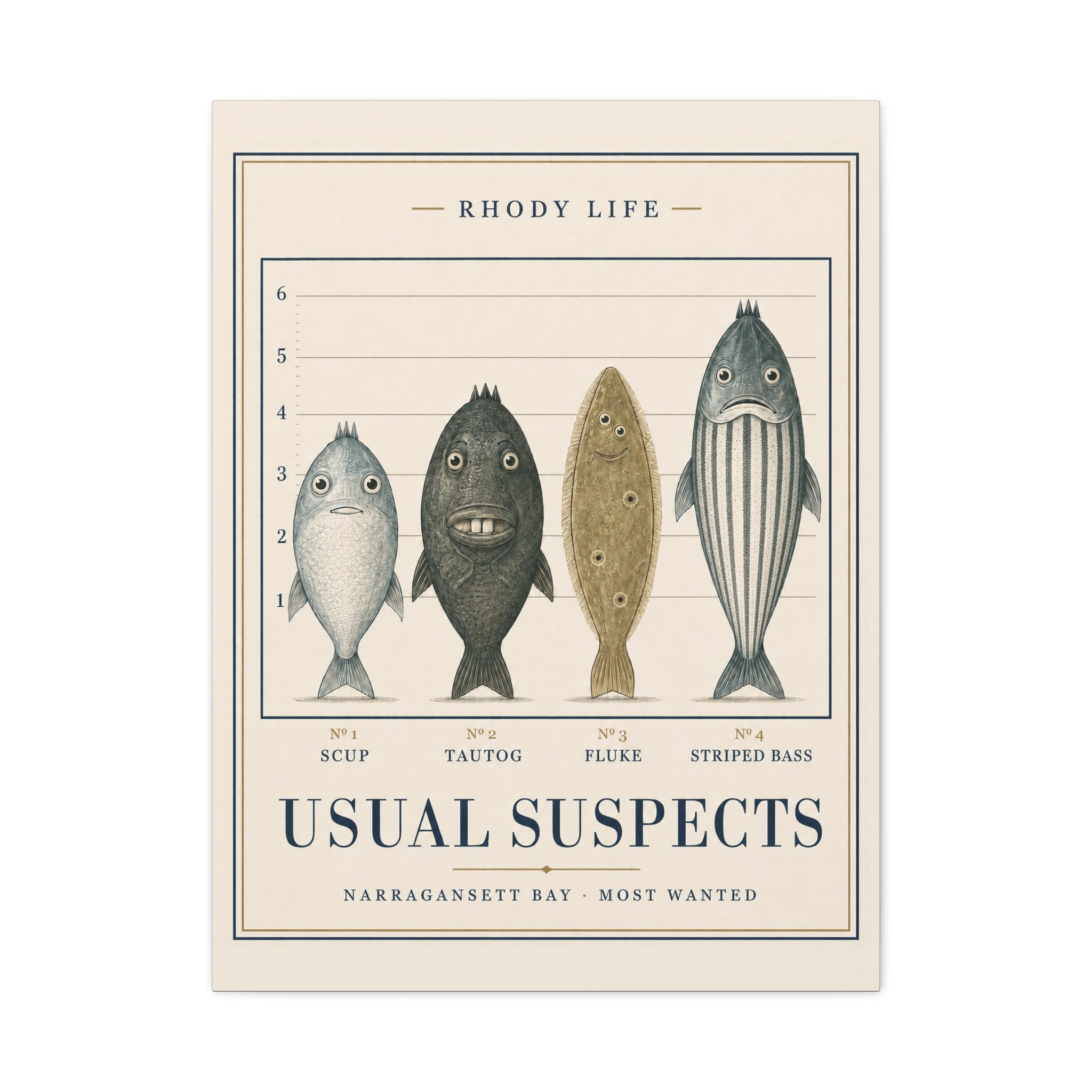 Usual Suspects Canvas Art - Narragansett Bay's Most Wanted