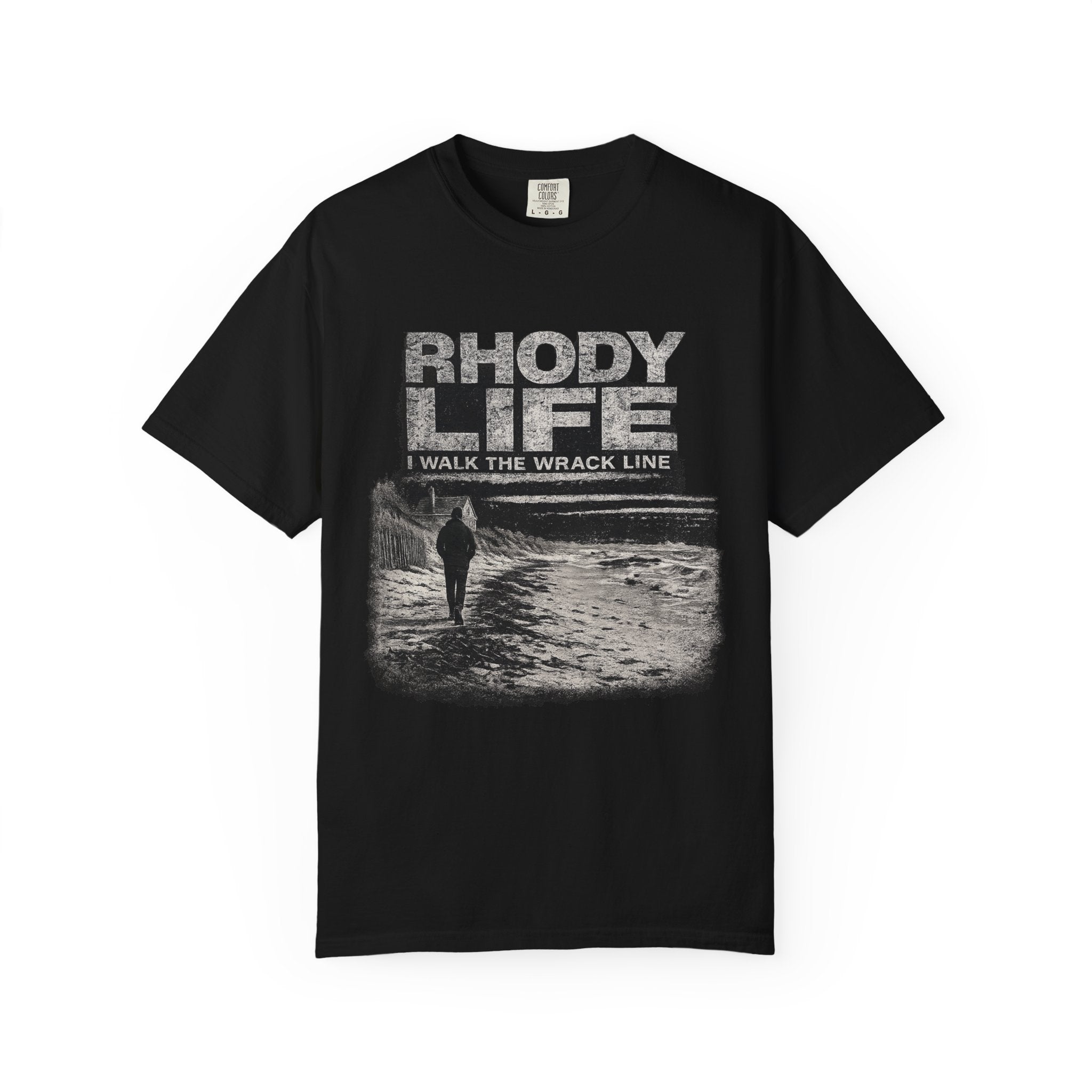 Black T-Shirt “I Walk the Wrack Line” - Support Shoreline Access