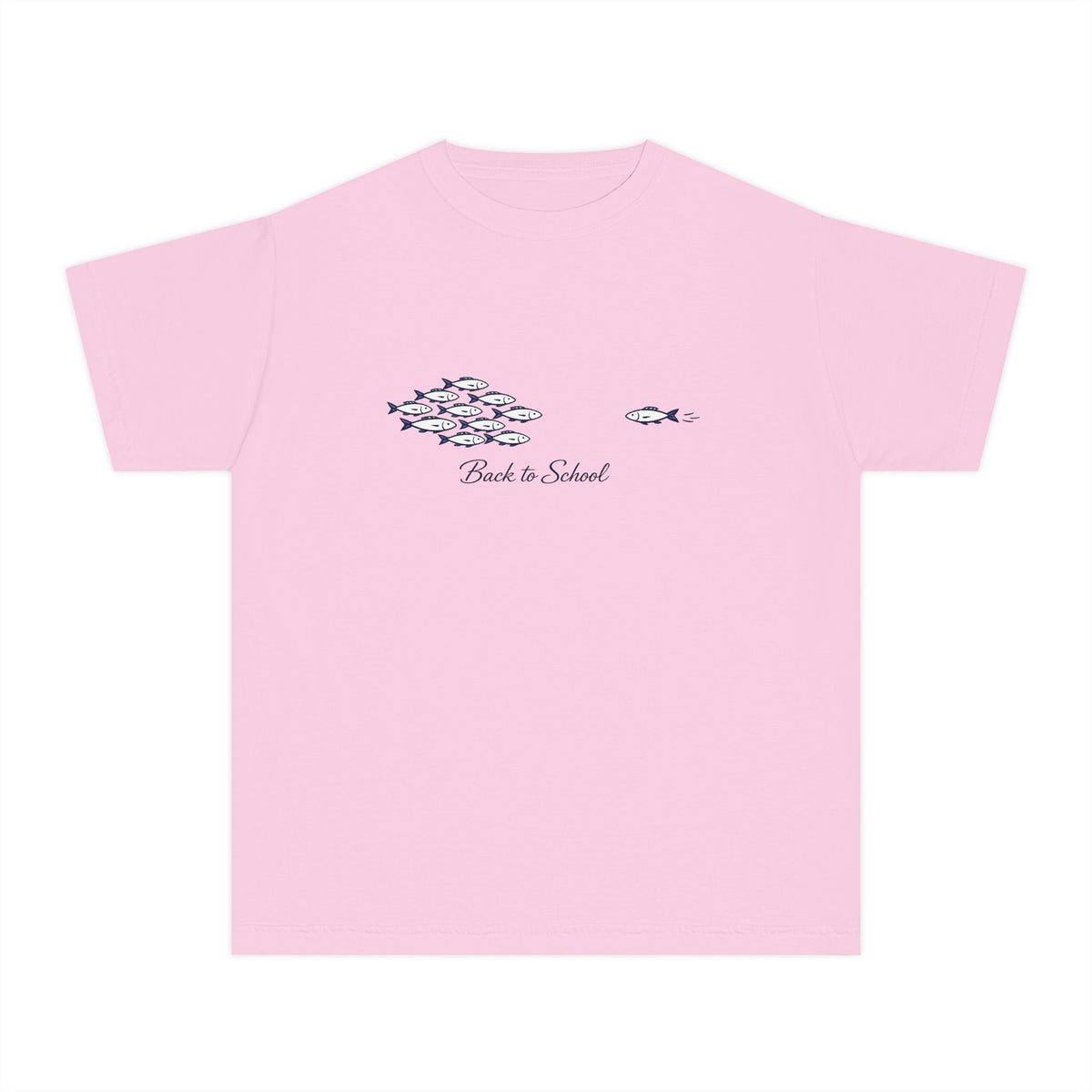 Youth Tee — Back to School Fish Tee — "Rhody Life" Coastal Graphic T-Shirt