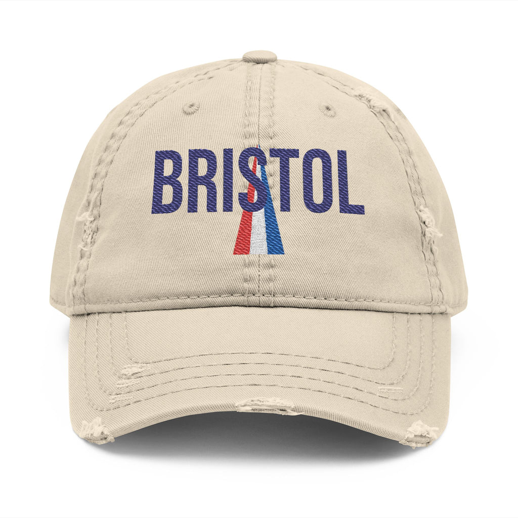 Bristol Distressed Dad Hat — Embroidered Vintage City Cap