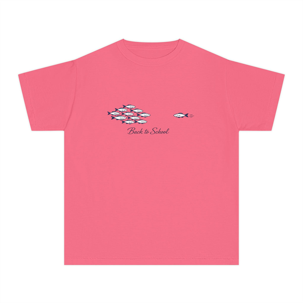 Youth Tee — Back to School Fish Tee — "Rhody Life" Coastal Graphic T-Shirt