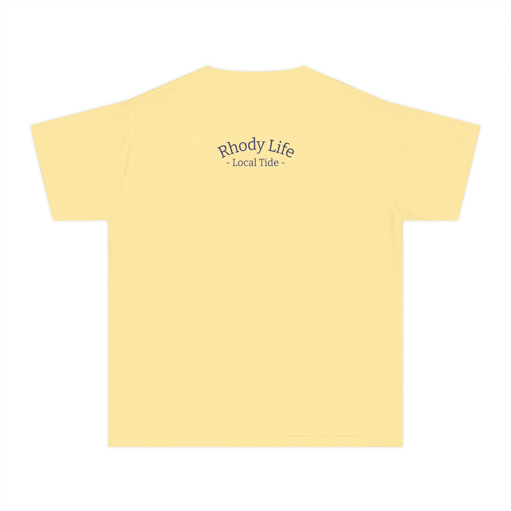 Youth Tee — Back to School Fish Tee — "Rhody Life" Coastal Graphic T-Shirt
