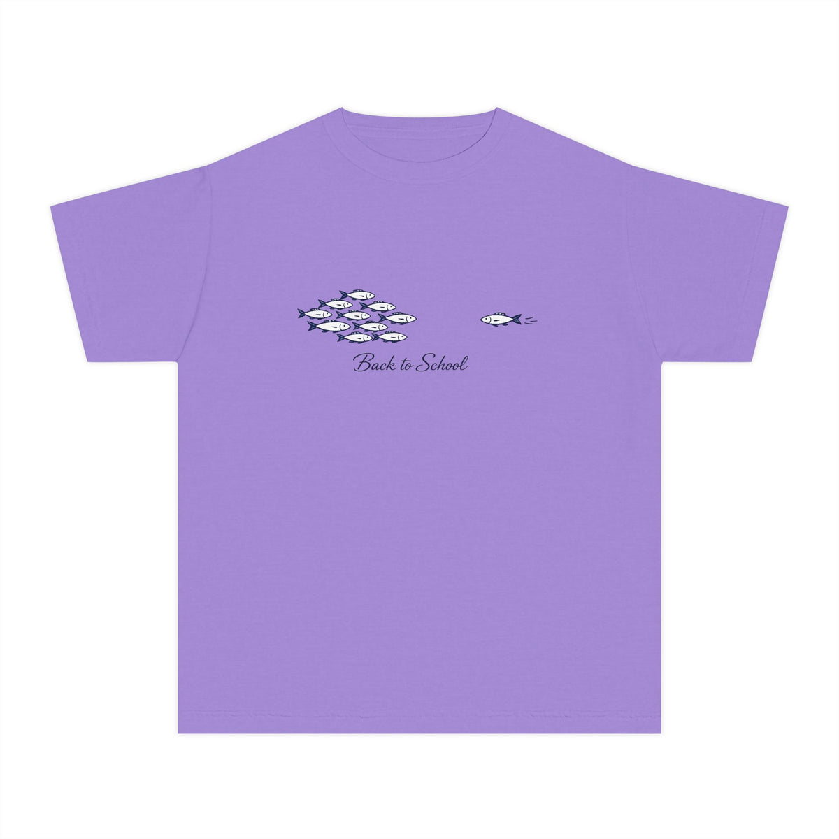 Youth Tee — Back to School Fish Tee — "Rhody Life" Coastal Graphic T-Shirt
