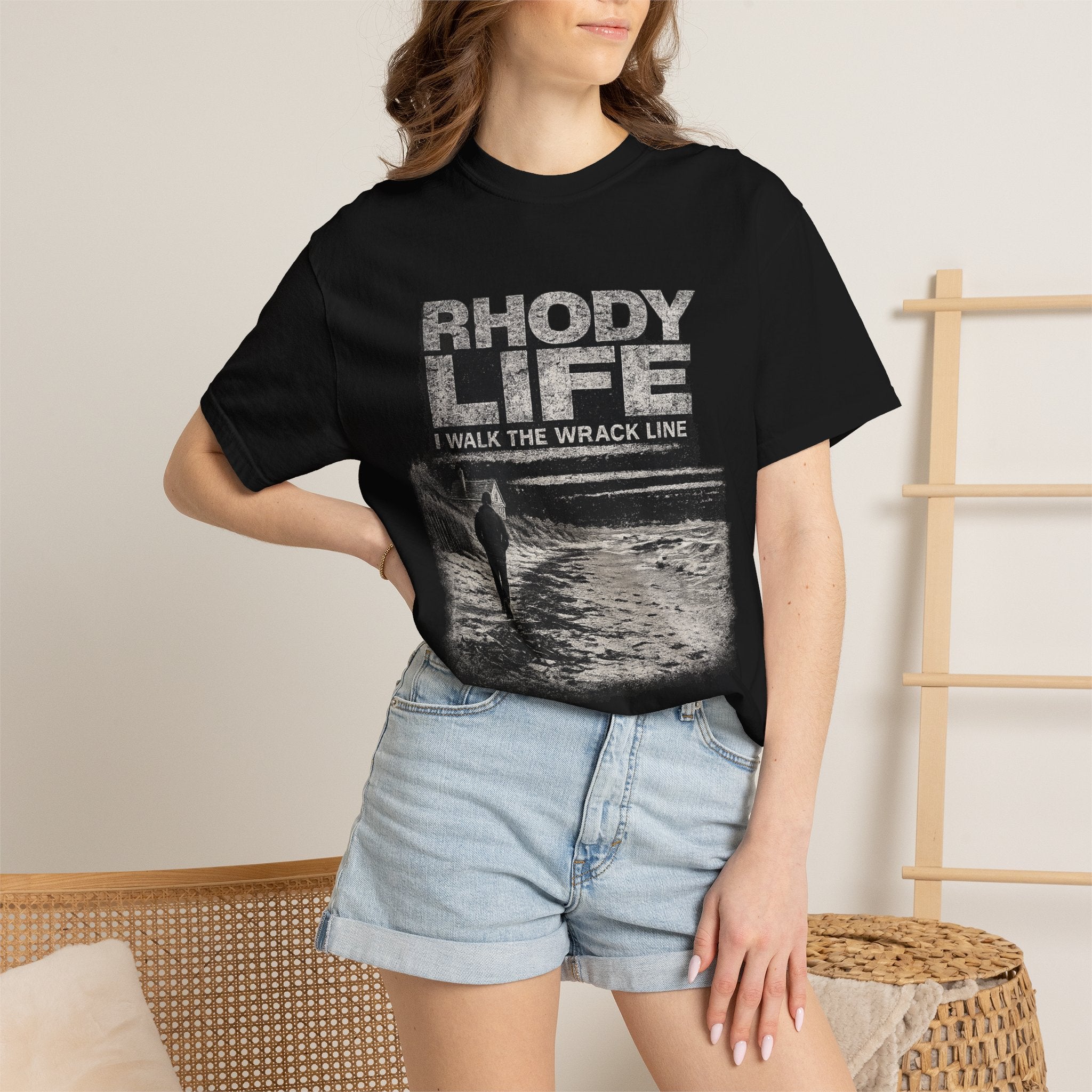 Black T-Shirt “I Walk the Wrack Line” - Support Shoreline Access