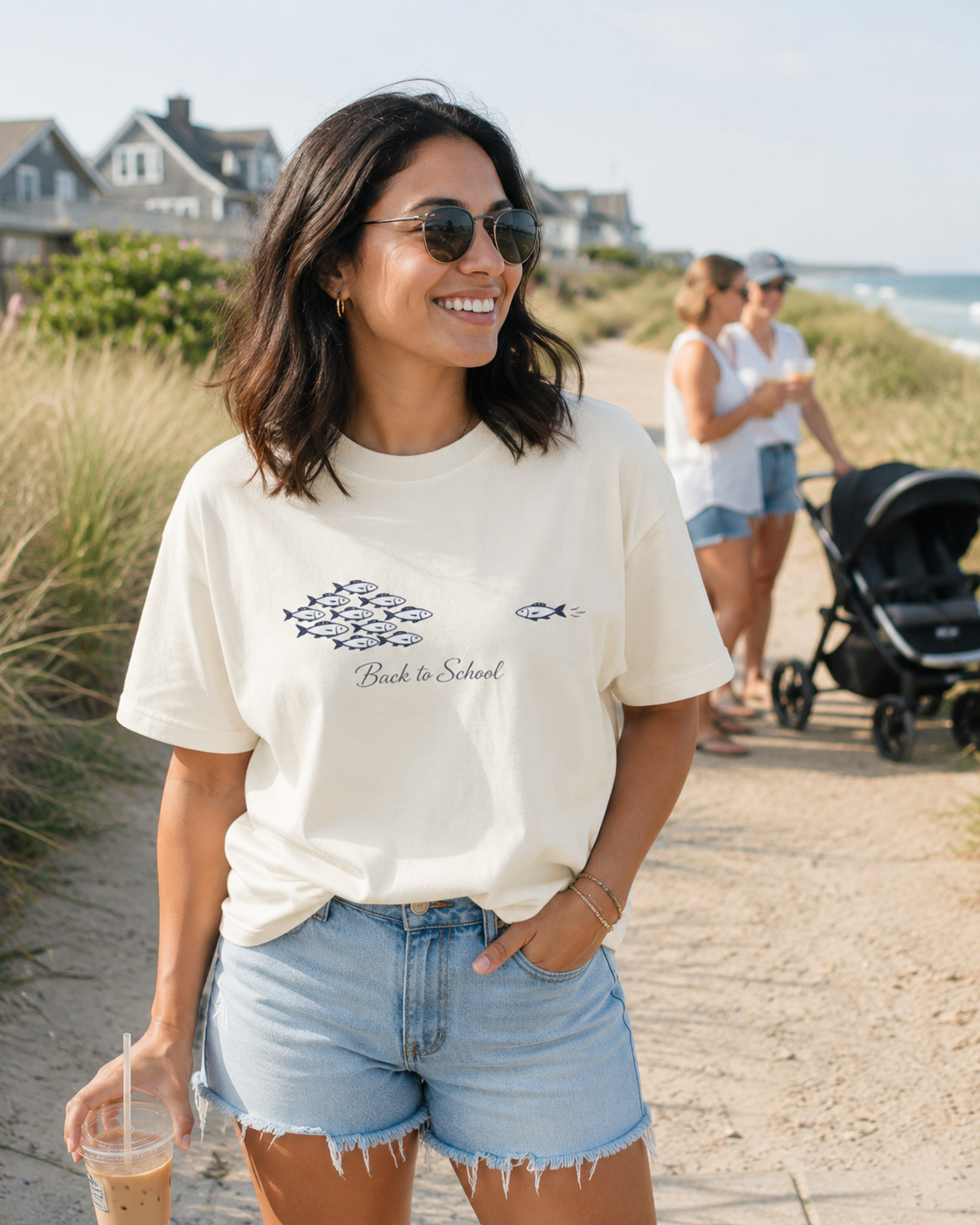 Back to School Fish Tee — "Rhody Life" Coastal Graphic T-Shirt