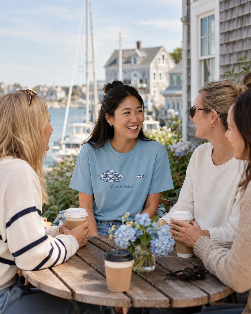 Back to School Fish Tee — "Rhody Life" Coastal Graphic T-Shirt