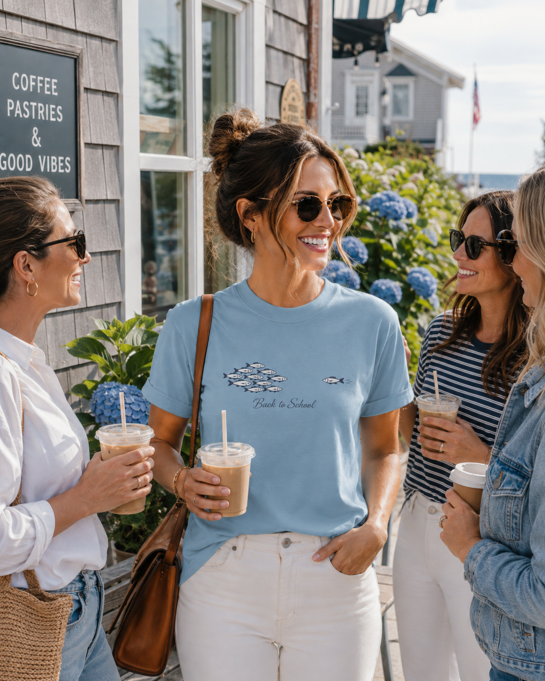Back to School Fish Tee — "Rhody Life" Coastal Graphic T-Shirt
